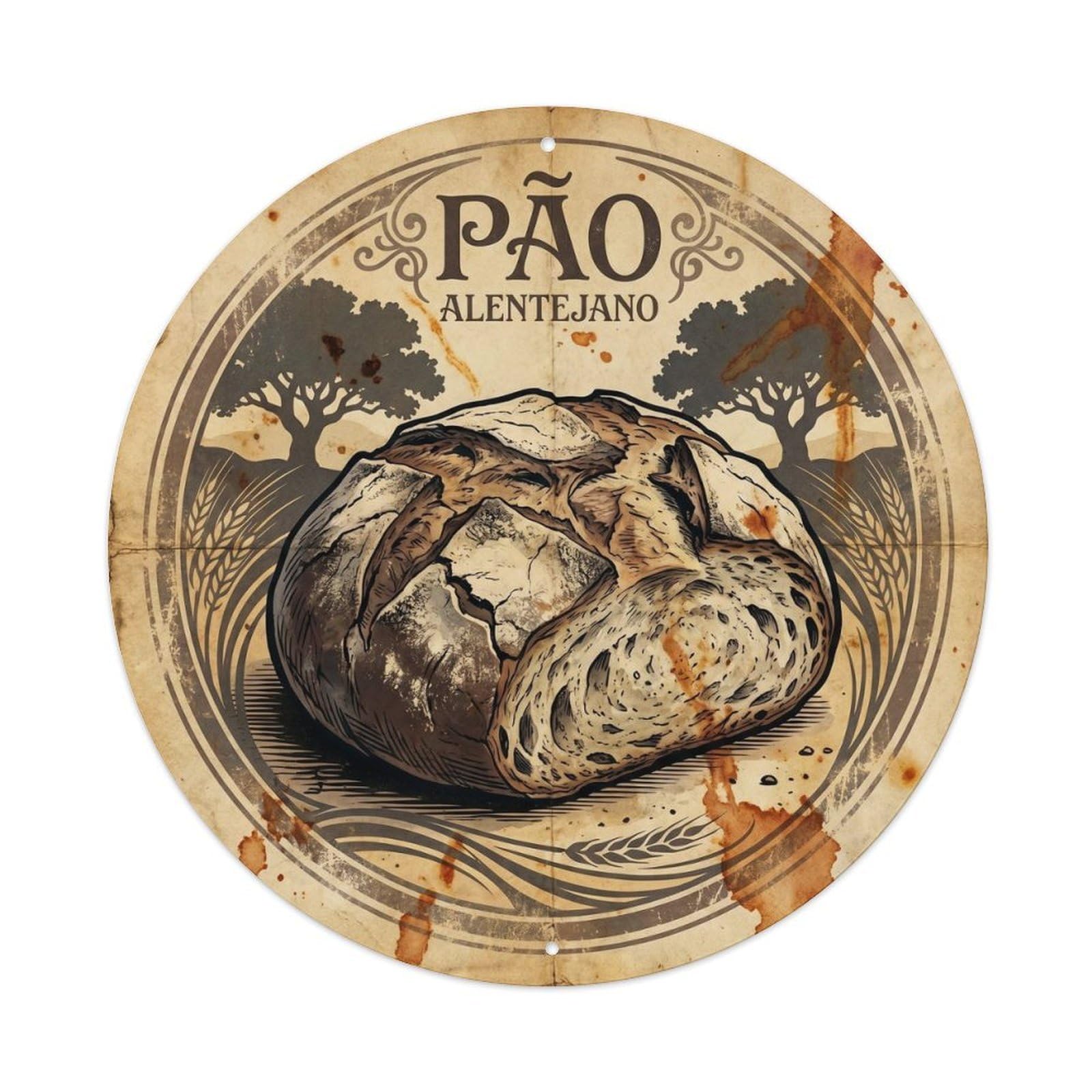 Nostalgic Portuguese Bread Rustic Bakery Food Culture Metal Tin Sign