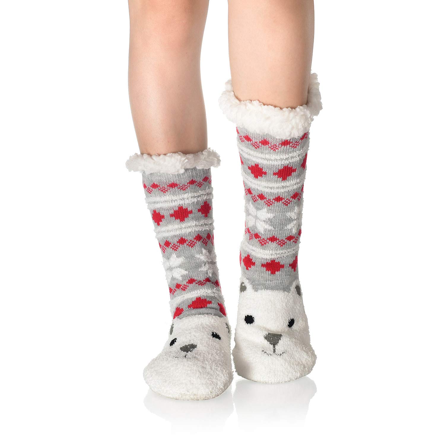 Calcetines Mujer Antideslizantes, Muy Suaves y Cálidos, Calcetines Mujer Invierno de Punto Para Estar por Casa Ropa Mujer Invierno, Regalos Para Mujer Adolescentes