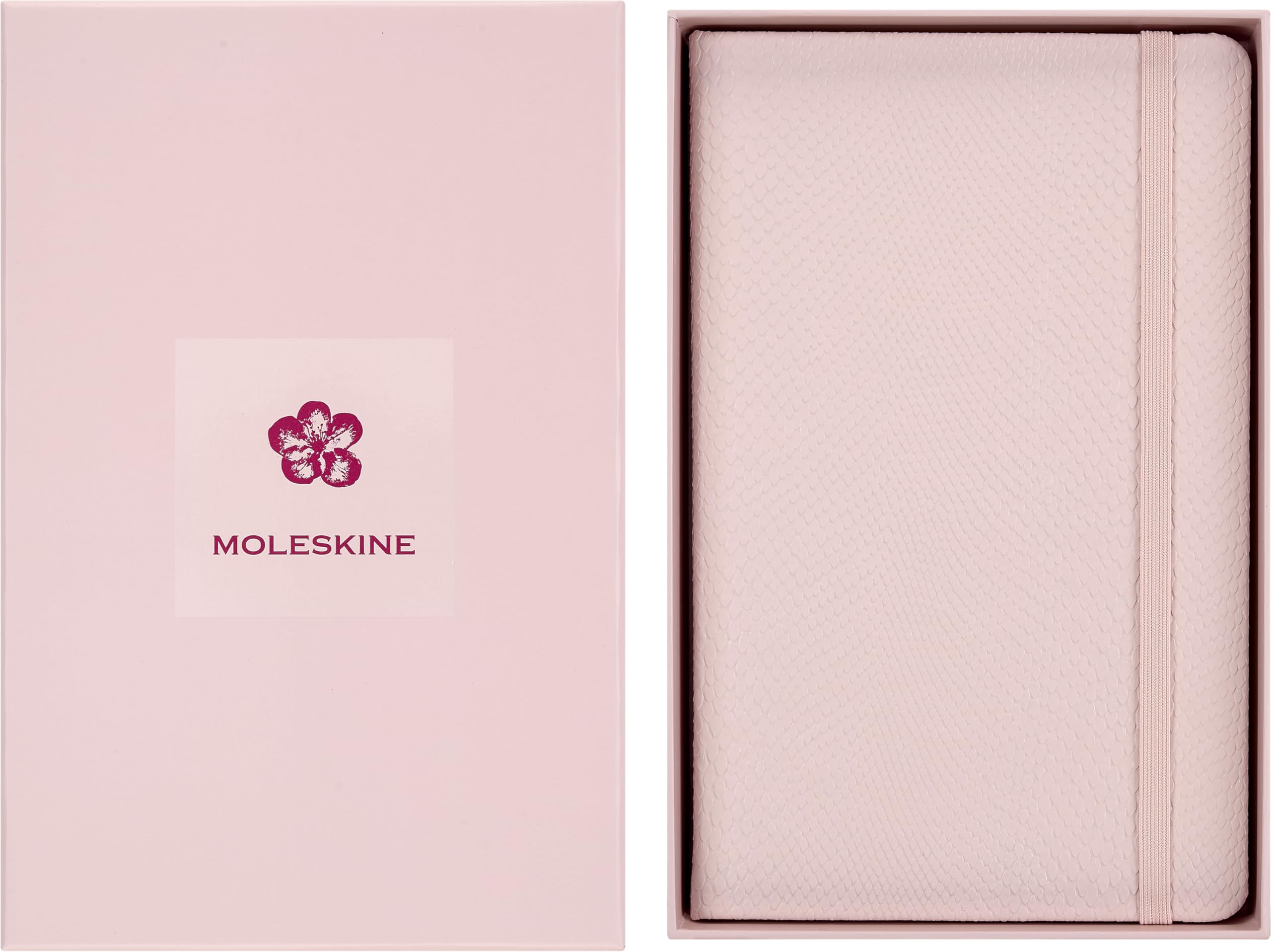 Moleskine Taccuino Precious & Ethical Sakura - Taccuino a Righe con Copertina Rigida Vegana Certificata VEGEA, in Confezione Regalo Riutilizzabile, Formato Large 13 x 21