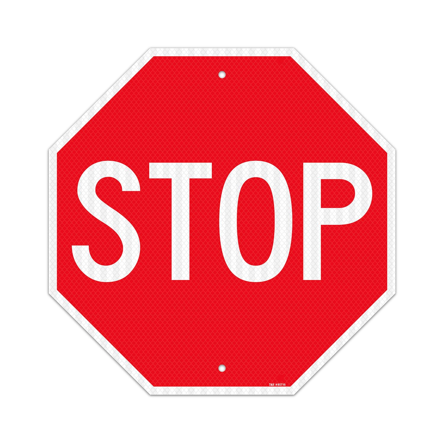 T&R Large Stop Sign Street Road Sign 24 x 24 Inches. Engineer Grade Reflective Sheeting, Rust Free Aluminum, Weather Resistant, Waterproof, Fade Resistant, 2 Pre-drilled Holes — Amazon image 11