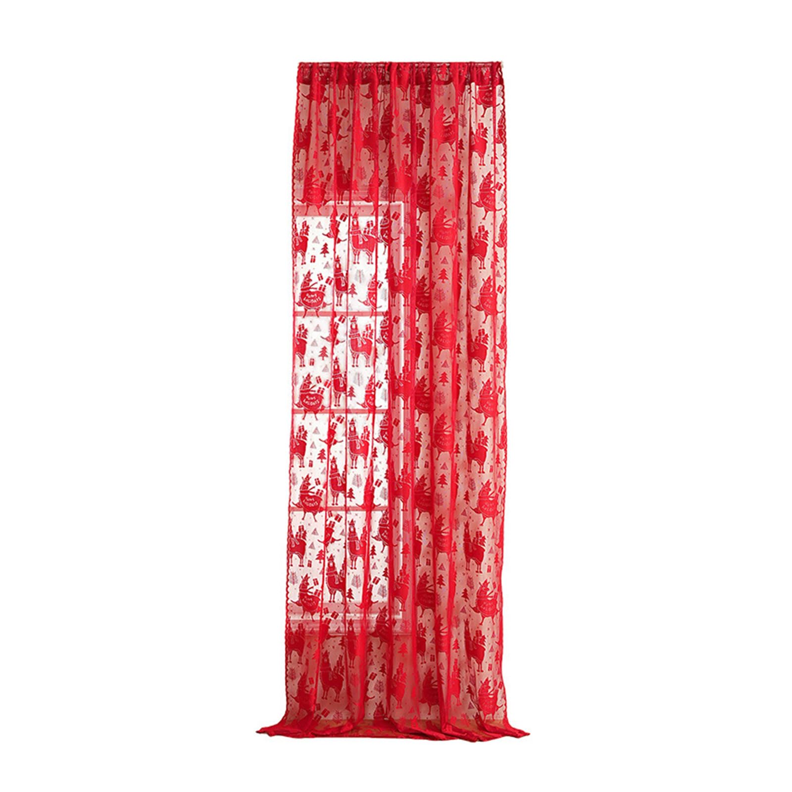 Rideaux brodés de Noël en tissu dense standard pour décoration de fenêtre