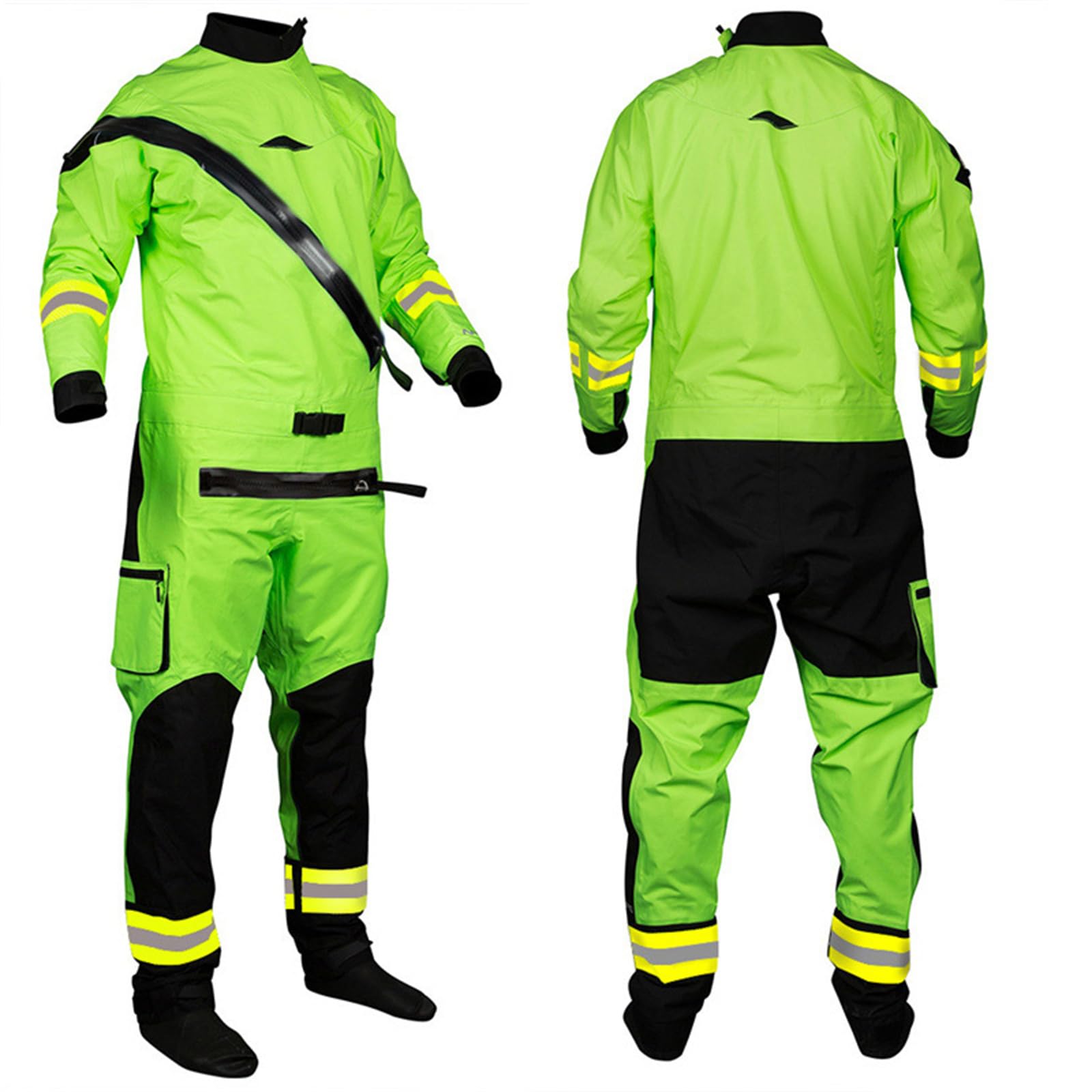 BEIAKE Kayak Dry Suit Waterproof Fabric Drysuit with Latex on Neck and Built-in Latex Suitable for Surfing, Rescue