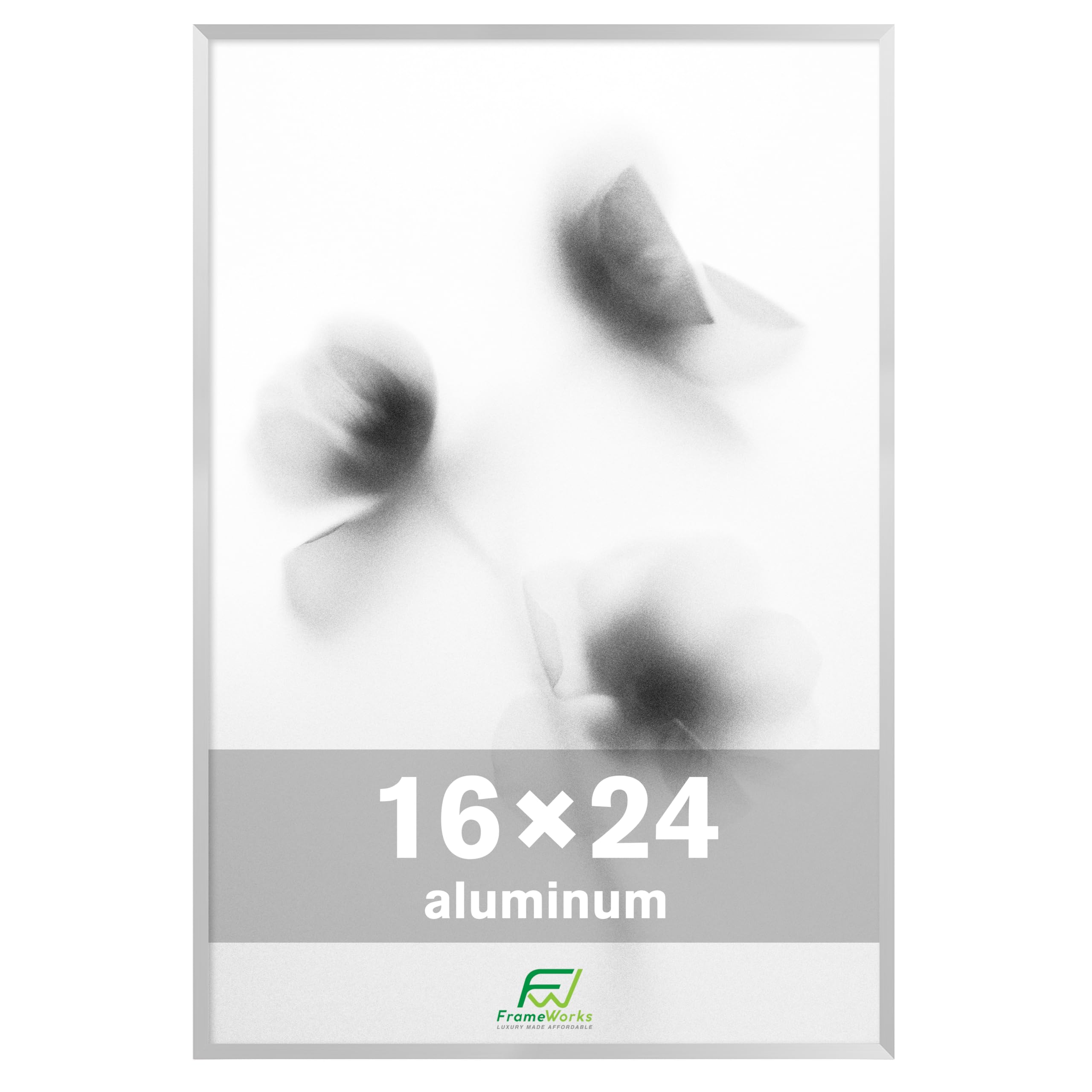 FrameWorks 16x24 brushed silver aluminum poster frame