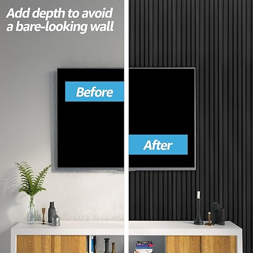 Miniatura 4 de Art3d WPC - Paneles de pared con listones, paquete de 8 unidades de 108 x 6 pulgadas, detalles de pared 3D para decoración de pared interior, sala