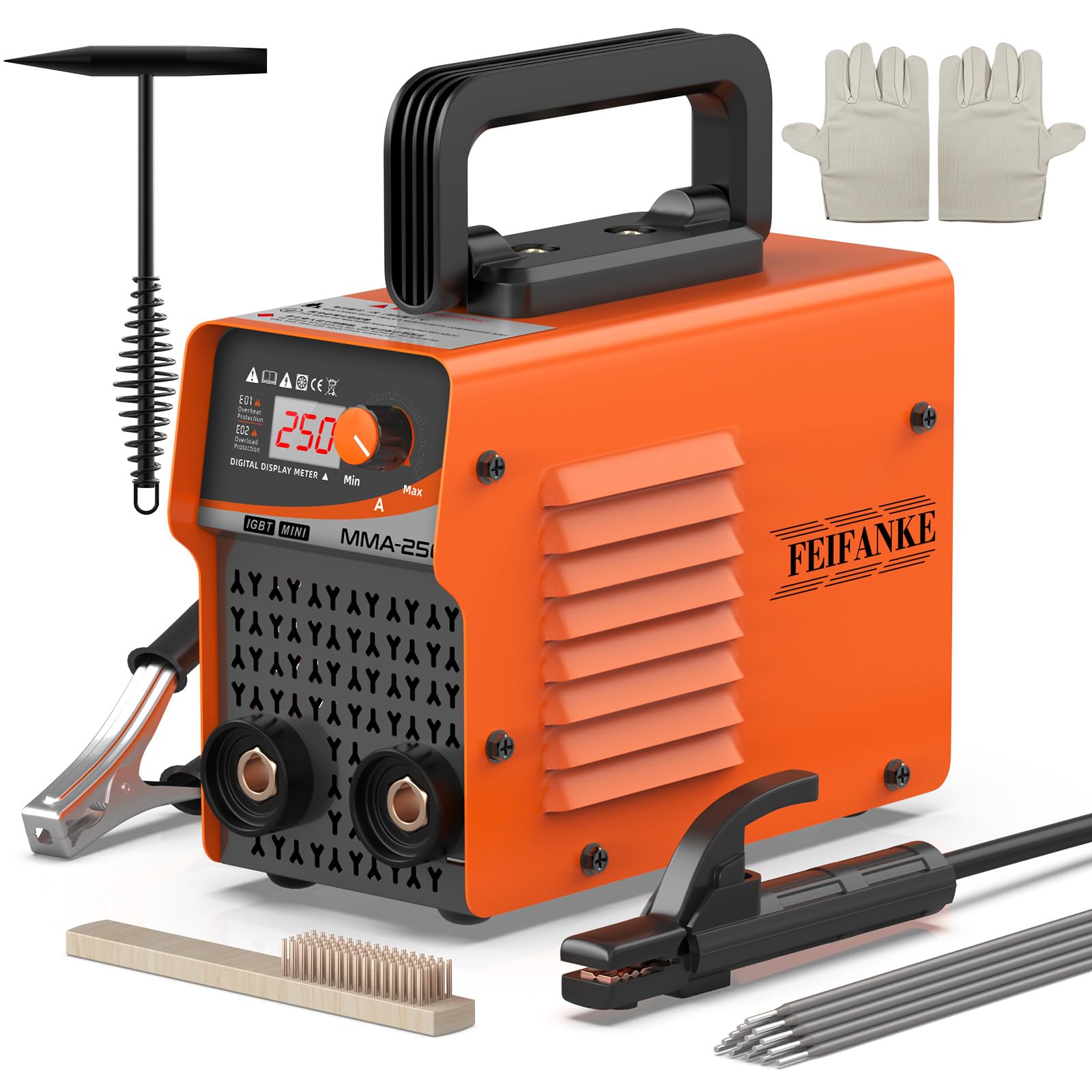 FEIFANKE Maquina De Soldar IGBT Inverter Soldador 250A Soldador Electrodo con Elevador Lift Tig con Arranque En Caliente, ProteccióN Contra La Adherencia Del Electrodo Y FuncióN De Arco Potente