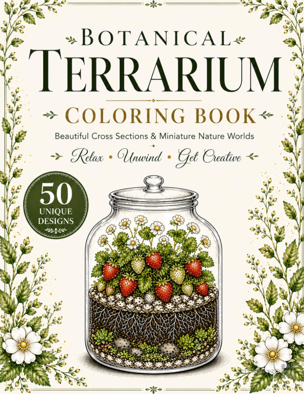 Botanical Coloring Book for Adults: 50 Unique Terrarium & Plant Designs – Detailed Cross Sections for Stress Relief and Relaxation: A relaxing and ... botanical worlds inside glass terrariums
