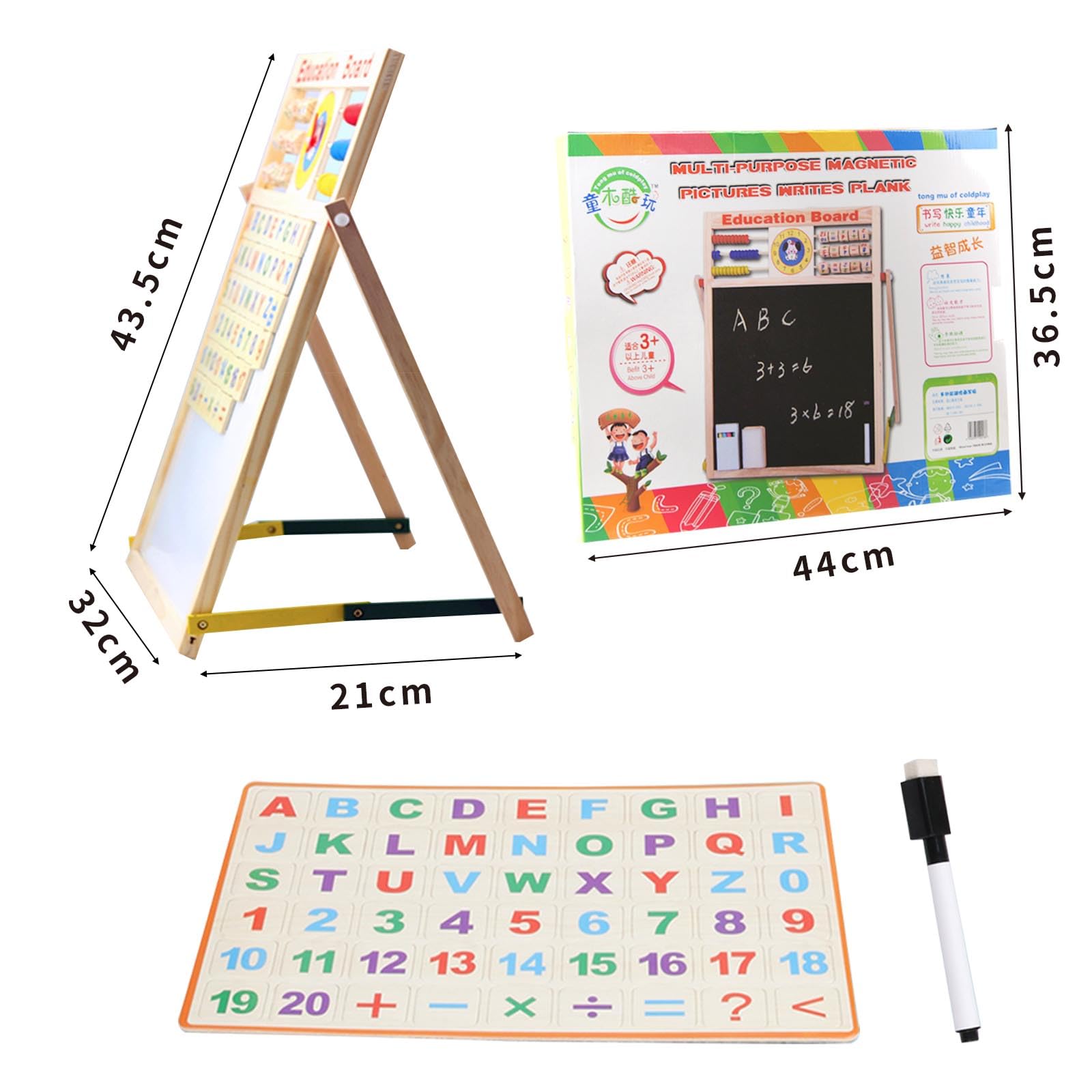 Jouet Montessori 3 4 5 6, Jeux Enfant 3 Ans, Jeux Educatif 3 Ans, Tableau Enfant Double Face, Alphabet Magnetique, Apprendre Compter, Cadeau 3-6 Fille Garçon