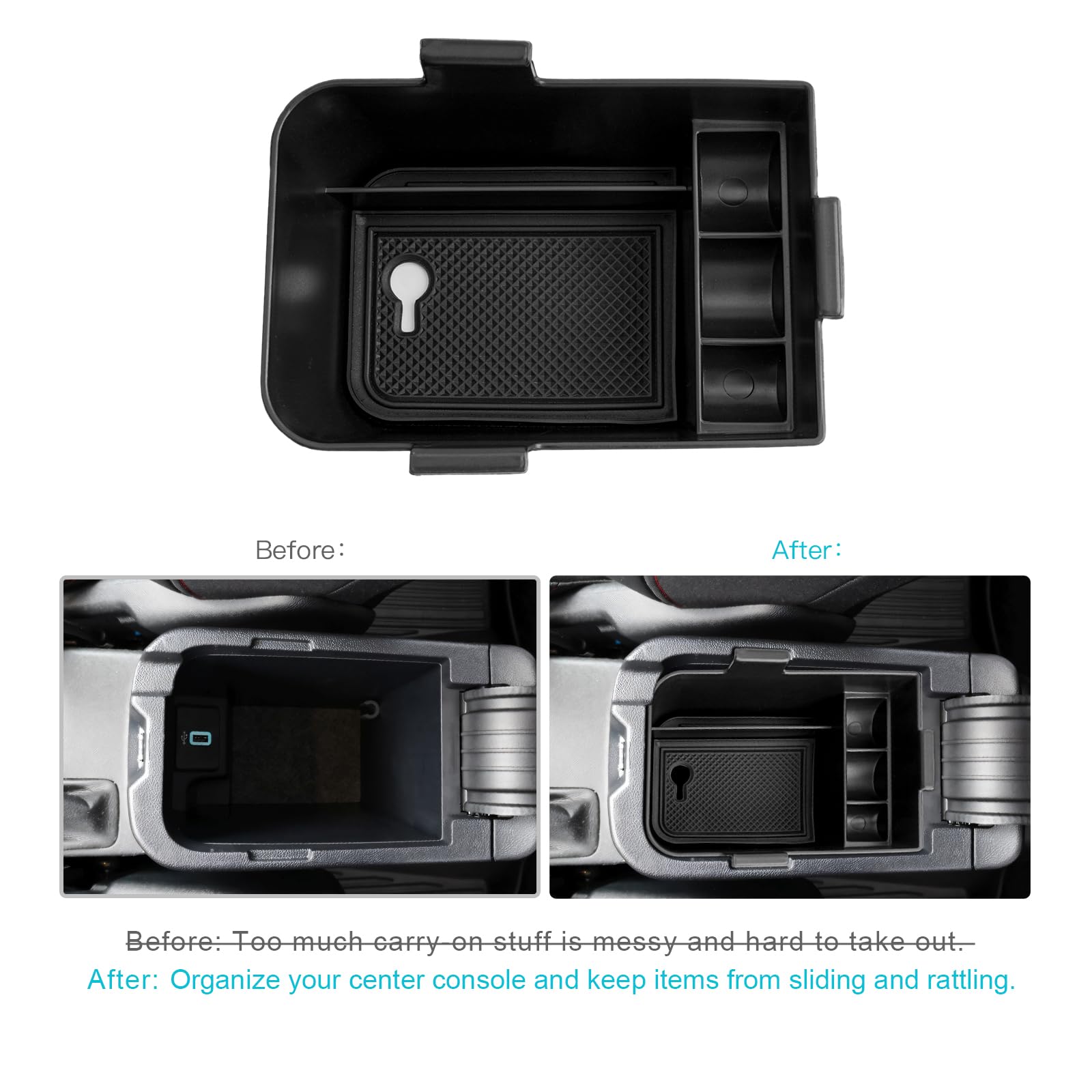 CDEFG Compatibile con Ford Puma/Fiesta MK8 ST 2017-2023 2024 Vano Portaoggetti da Bracciolo Scatola di Controllo Centrale Scatola di Organizer per AutoPuma Fiesta MK8 Accessori