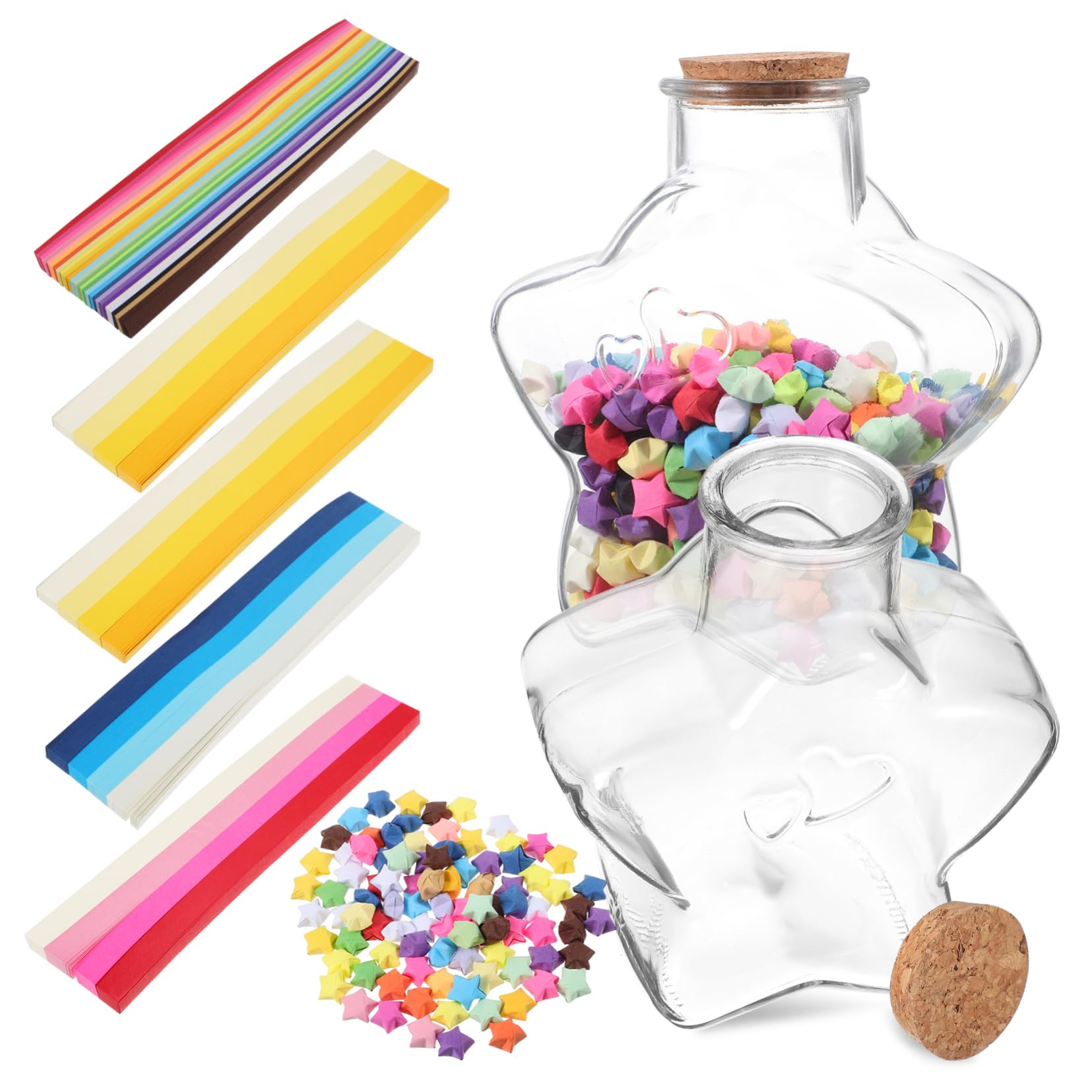 Kit de Papel de Origami en Forma de Figura Frasco de Vidrio
