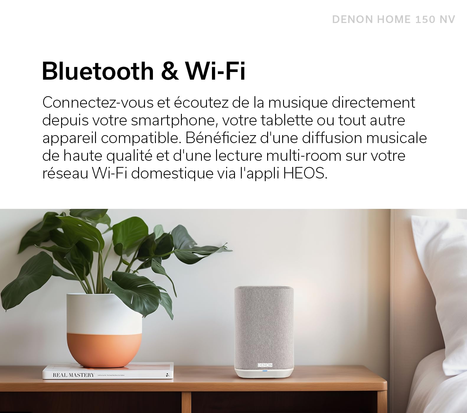 Denon Home 150 NV Enceinte sans Fil avec Technologie multiroom intégrée HEOS, Bluetooth, Apple AirPlay 2 - Noir