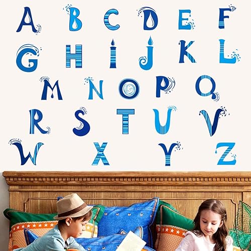 Miniatura 6 de Calcomanías de pared extraíbles del alfabeto de agua, calcomanías de pared ABC educativas de aprendizaje, calcomanías de letras extraíbles para
