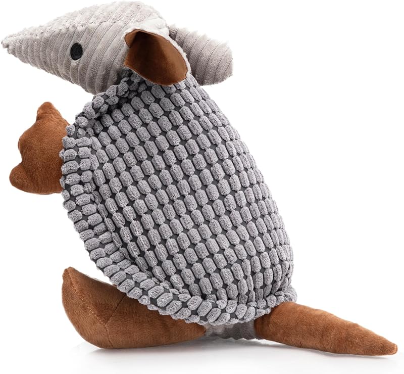 Brinquedo de Pelúcia para Cães com Apito e Som de Grunhido Hollypet Armadillo, 15,24 cm