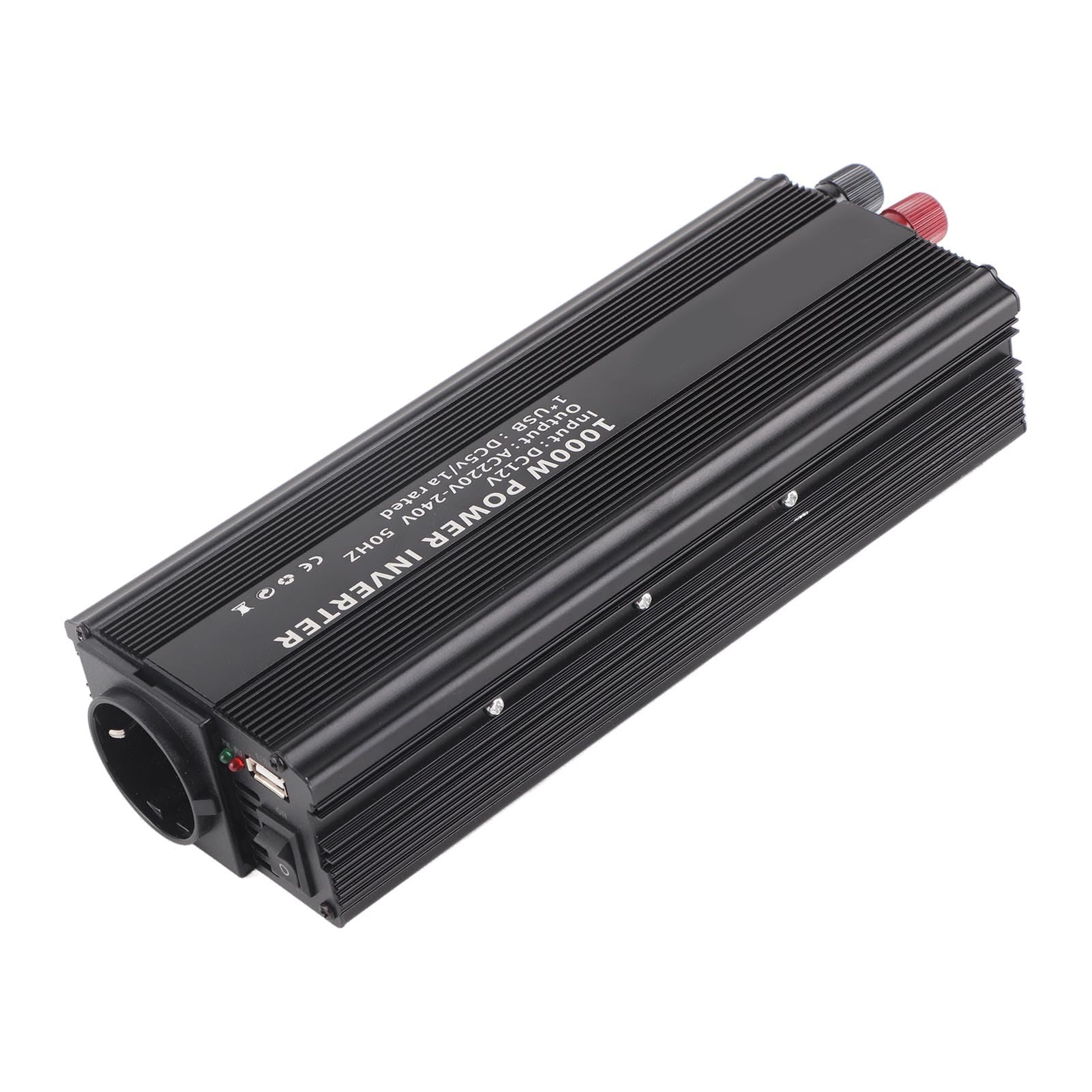 Akozon Inversor de Onda sinusoidal Pura Convertidor de 12 V Convertidor de Corriente 220V 1000W con Panel Solar