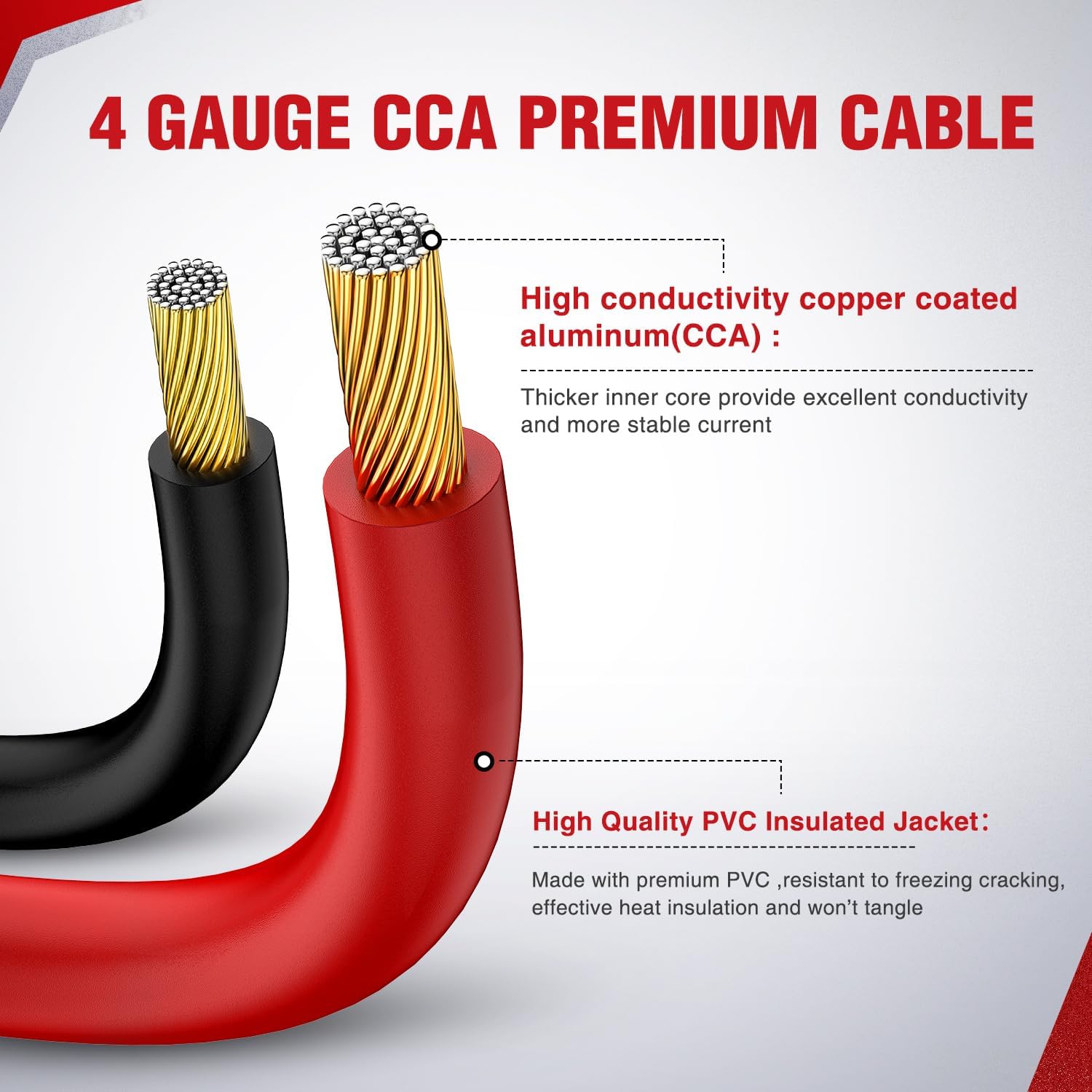 Nilight Jumper Cables for Car Battery 4 Gauge 25 FT Booster Cable Heavy Duty 600 A CCA with Carrying Bag Jump Start Emergency Kit Pickup Truck RV Vans SUV