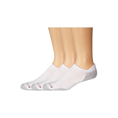 Drymax Running Lite Mesh No Show Tab 3 Pair Pack No Show Socks Shoes White/Grey