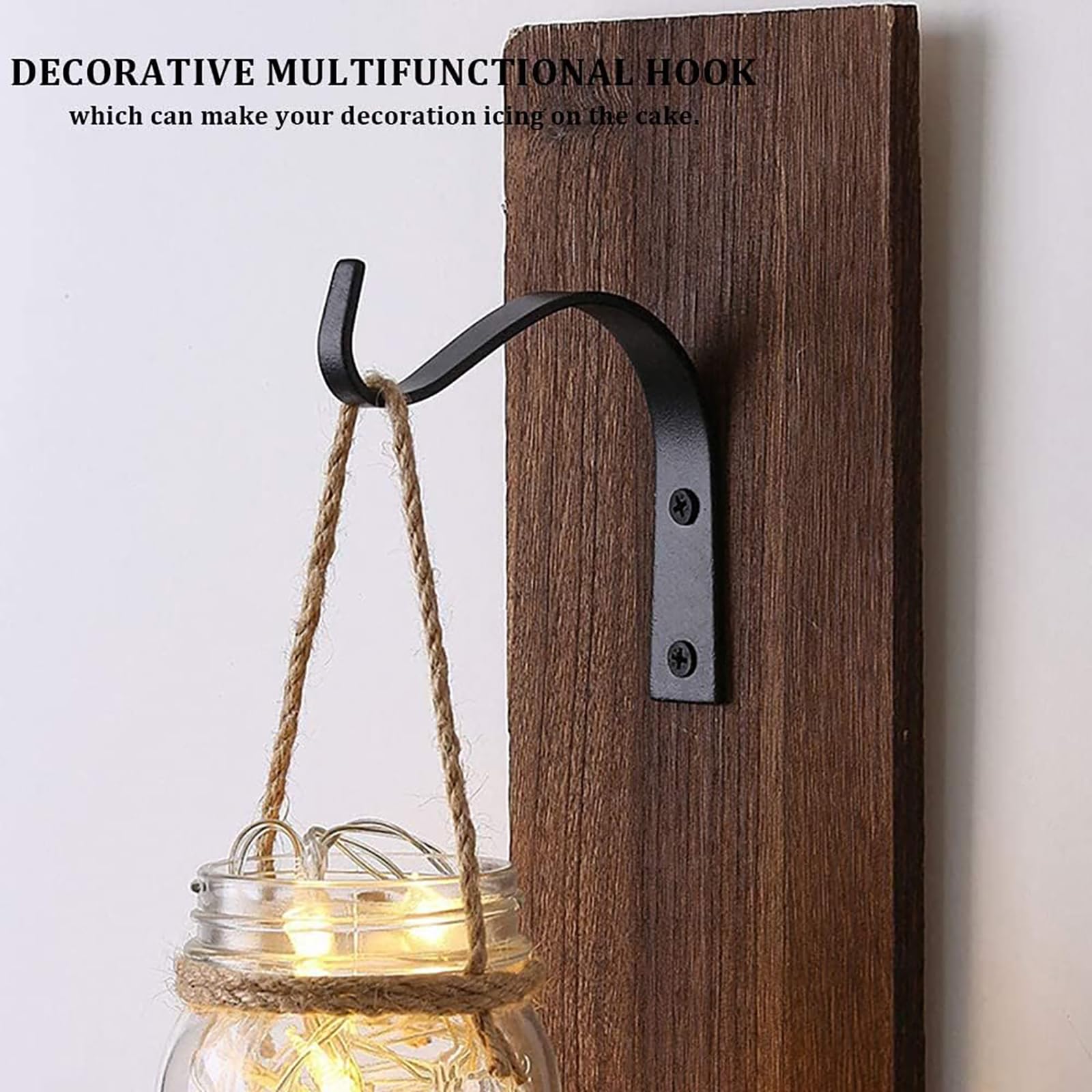 6 Ganci Da Parete In Metallo Bianco - Per Piante, Lanterne, Uccelli Mangiatoie, 110mm - Foto 7