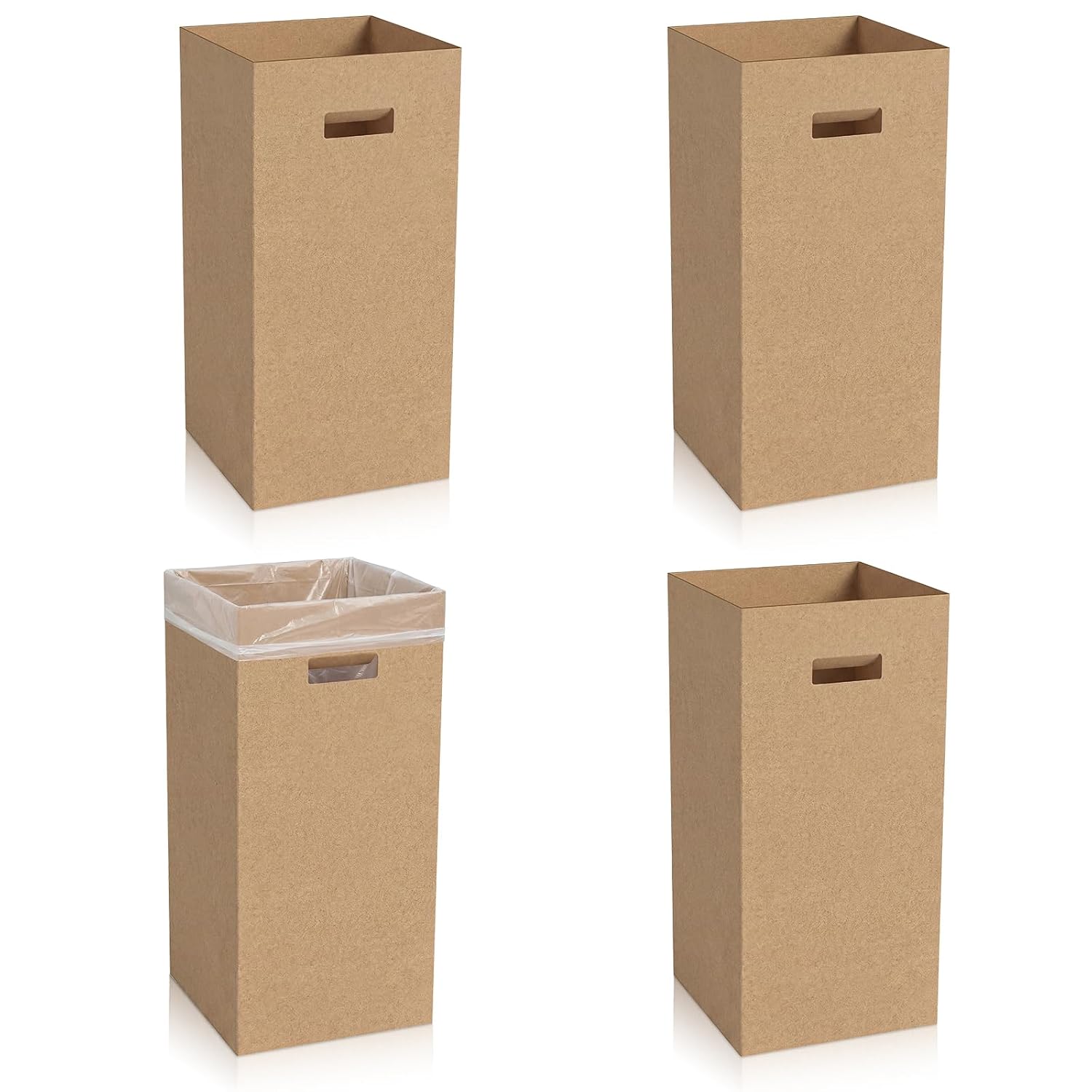 Domensi 30 Gallon Corrugated Cardboard Disposable Trash Cans Party, 4 Pack