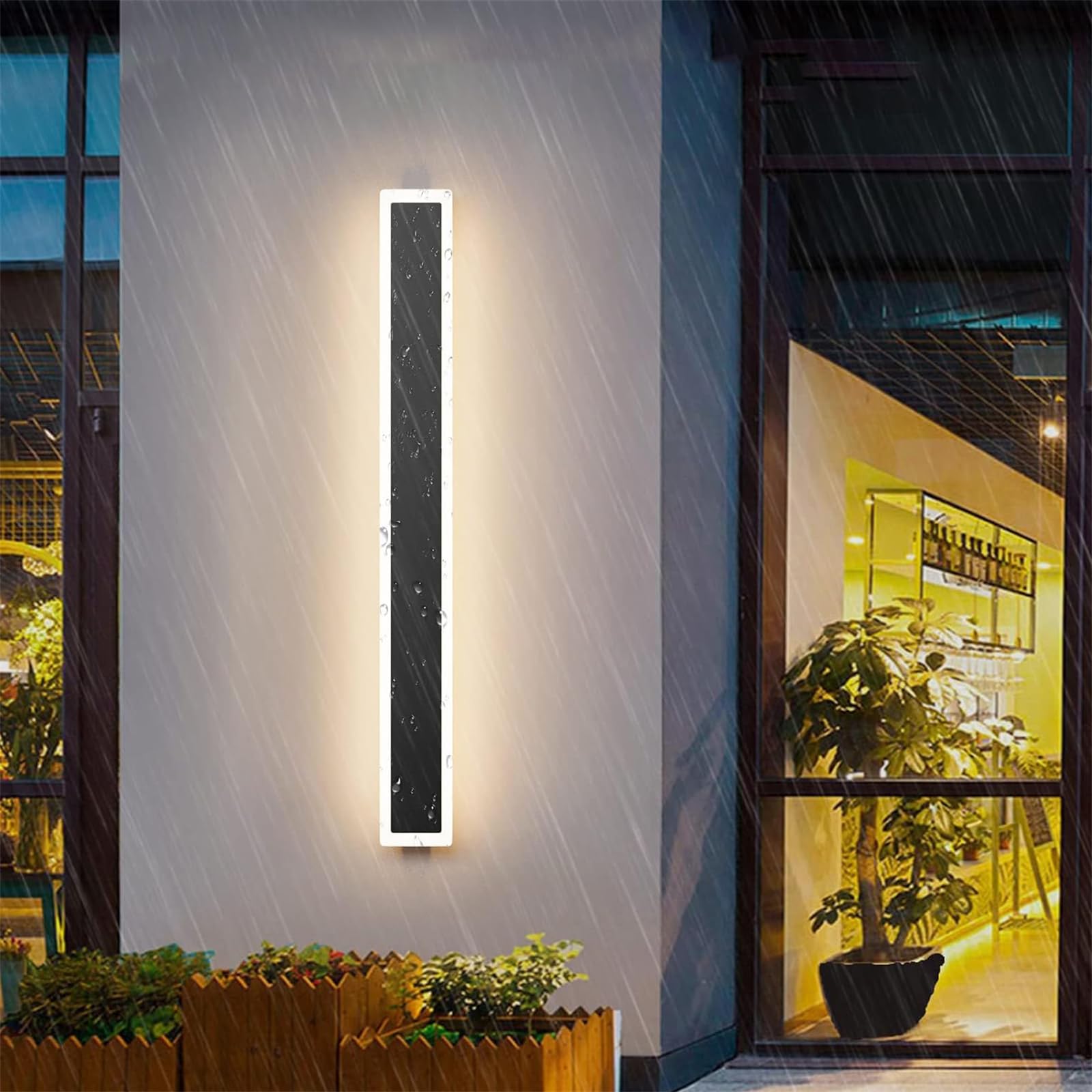 Applique murale extérieur LED noire moderne rectangulaire étanche IP67