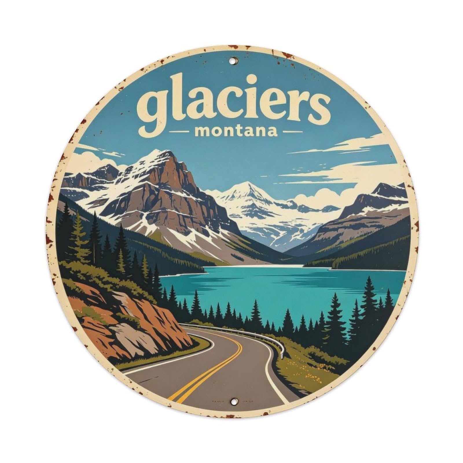 Glaciers_vintage Metal Tin Sign Plaque