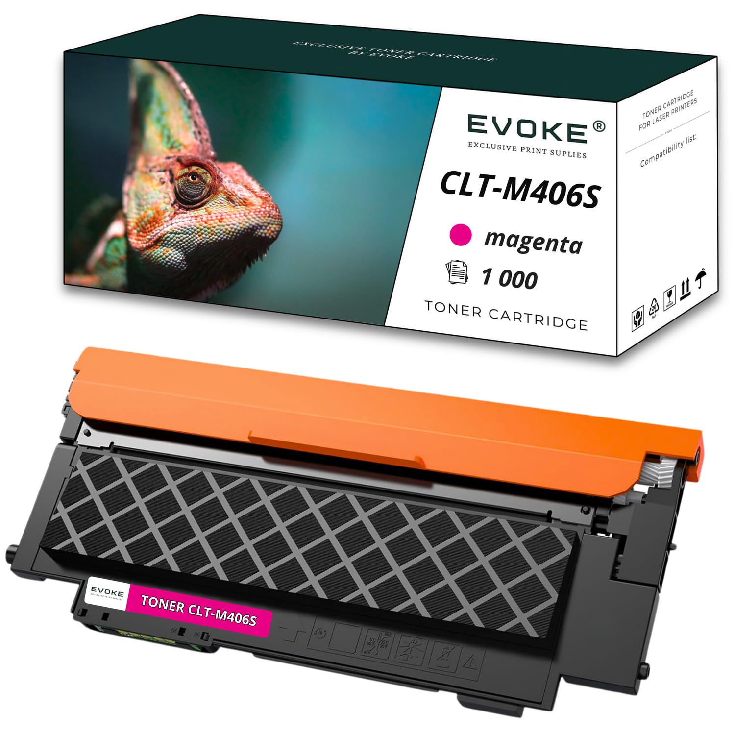 EVOKE CLT-K406S + CLT-C406S + CLT-M406S + CLT-Y406S Toner Kompatybilny z SAMSUNG CLX-3305FN CLX3300 CLX3305FN CLP360 (Zestaw CMYK) 4500 Stron