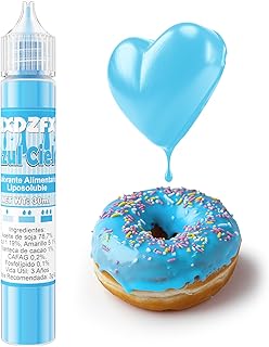 Colorante Liposoluble para Chocolate - Colorante Alimentario Azul Cielo Concentrado para Tartas de Crema, Decoración de Tartas Horneadas, Chocolate, Helado, Confitería, Donuts, Galletas - 30ml