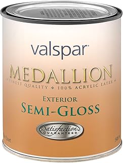 Valspar Brand 1 Quart White Medallion Exterior Latex House & Trim Paint Semi Glo