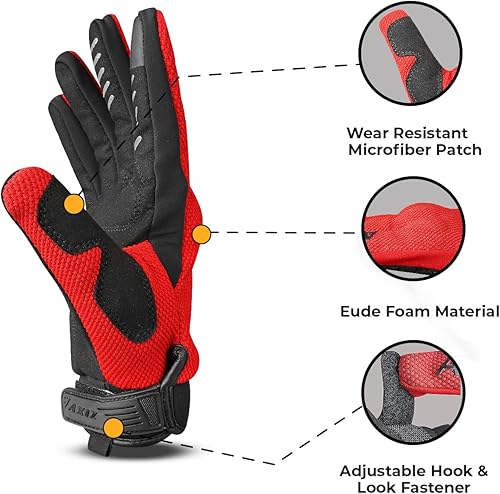 Miniatura 5 de AXIZ Guantes de motocicleta para hombres y mujeres, guantes de ciclismo protegidos para pantalla táctil para MTB BMX, motocross, carreras,