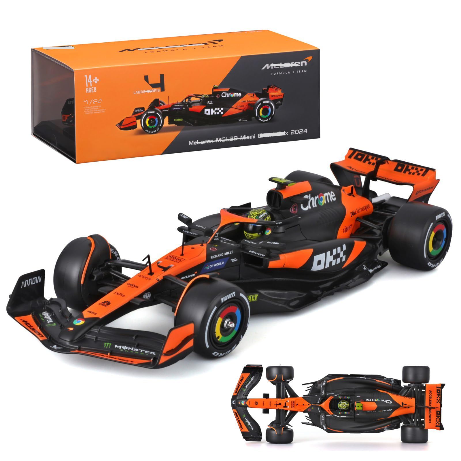 Modèle réduit Mclaren Mercedes Mcl38 4 Lando Norris F1 Winner Miami