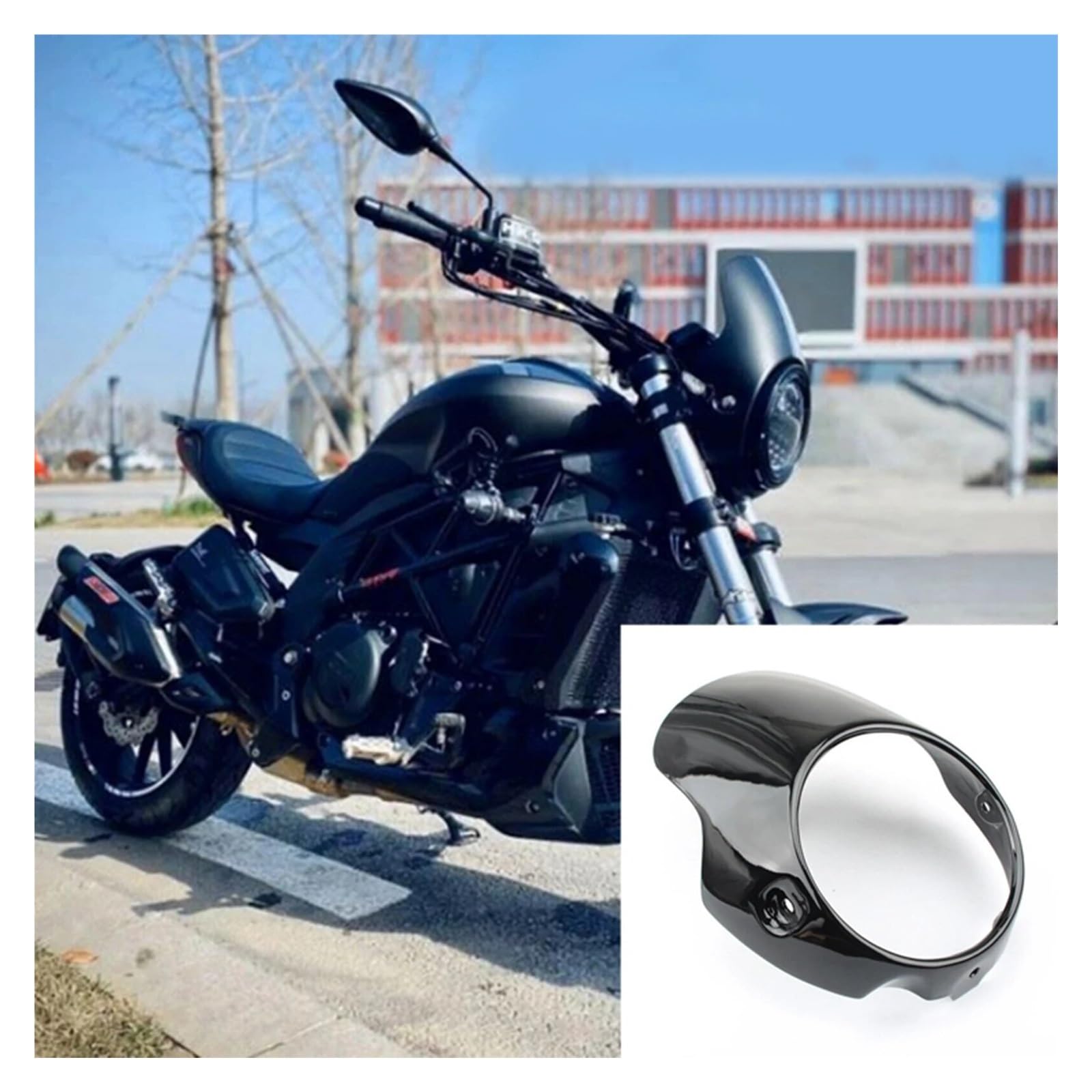 Anteriore Parabrezza Kit Parabrezza Per Cupolino Da 8" Per Moto Per Parabrezza Per Ha&rley Cafe Racer Bobber Drag