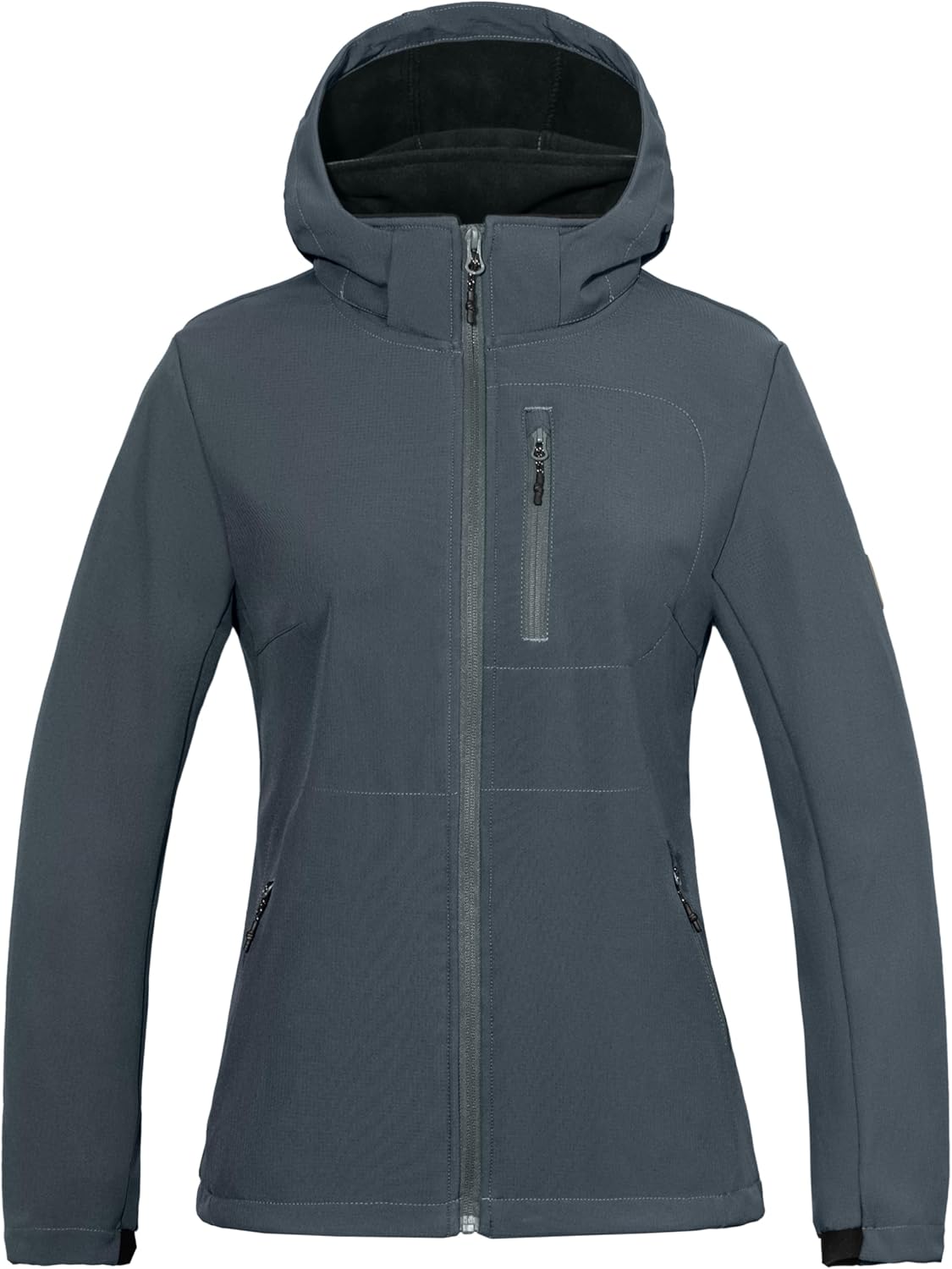 Little Donkey Andy Fleece Lined Softshell Jacket Women Hooded Waterproof Lightweight Jacket with Removable Hood Ski