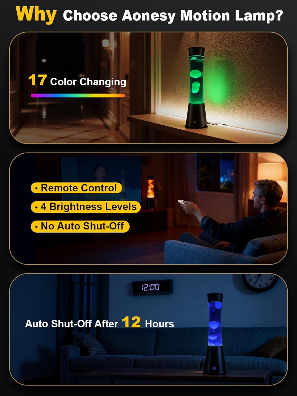 Liquid Motion Lamps with Remote,17-Color Changing Mood Lamp,15.5 Inch Large LED Night Light, Soothing Table Lamp for Bedroom, Office & Home Decor, Unique Xmas Birthday Gift for Teens & Adults