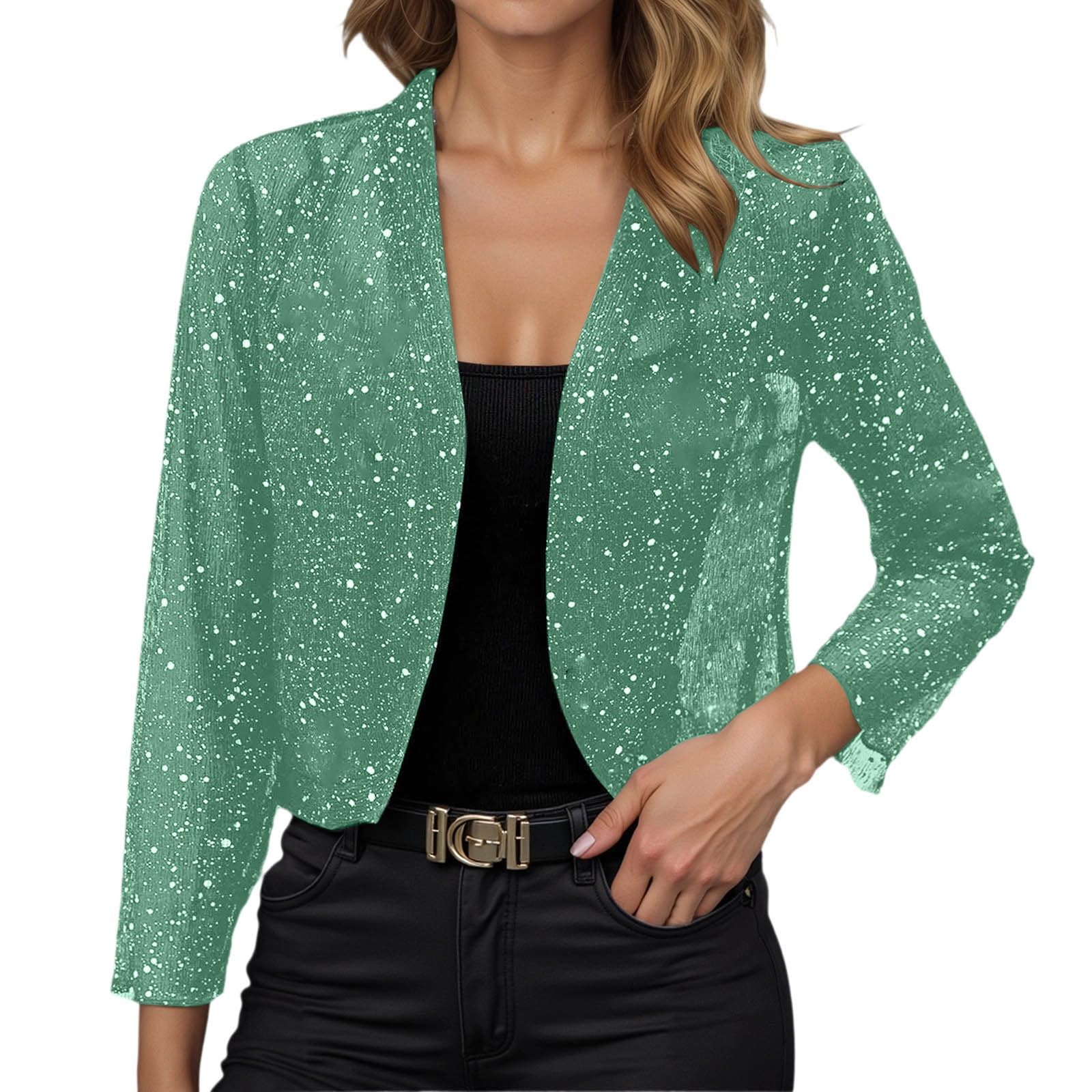 Mardi Gras Outfit Dressy Jackets for Evening Wear Sequin Shrug Elegant Women Party Jeans 90s Top Sets Orange