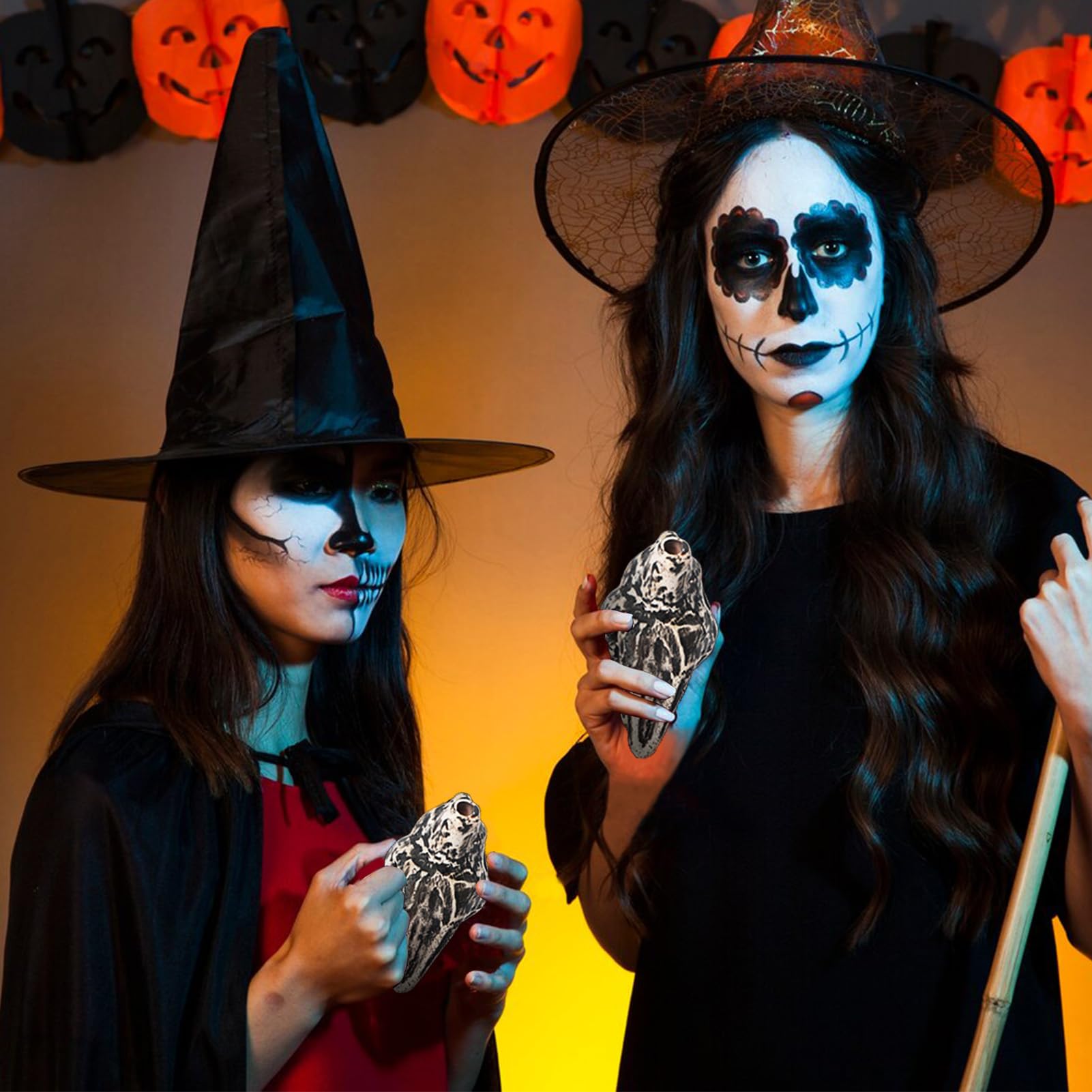 Aztecka gwizdek śmierci, gwizdek Aztec Death Whistle z autentycznymi ludzkimi krzykami, bardzo głośna gwizdek wojenny, przy ponad 125 decybelach, dekoracja z horroru na Halloween i Dzień Zmarłych (C)