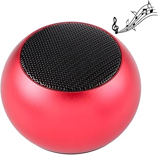 مكبر صوت بلوتوث صغير M3 لاسلكي محمول بشريحة Micro SD وبطارية قابلة لإعادة الشحن للموبايلات والتابلت، مكبر بصوت نقي وجهوري (أحمر)