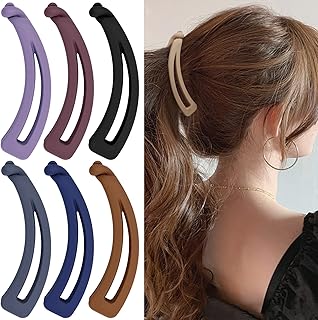 Velscrun 7 pcs Banana Clips - Strong Hold Ponytail 4" Large Matte Banana Clips for Women and Girls, Fine Hair, Curly Hair ...