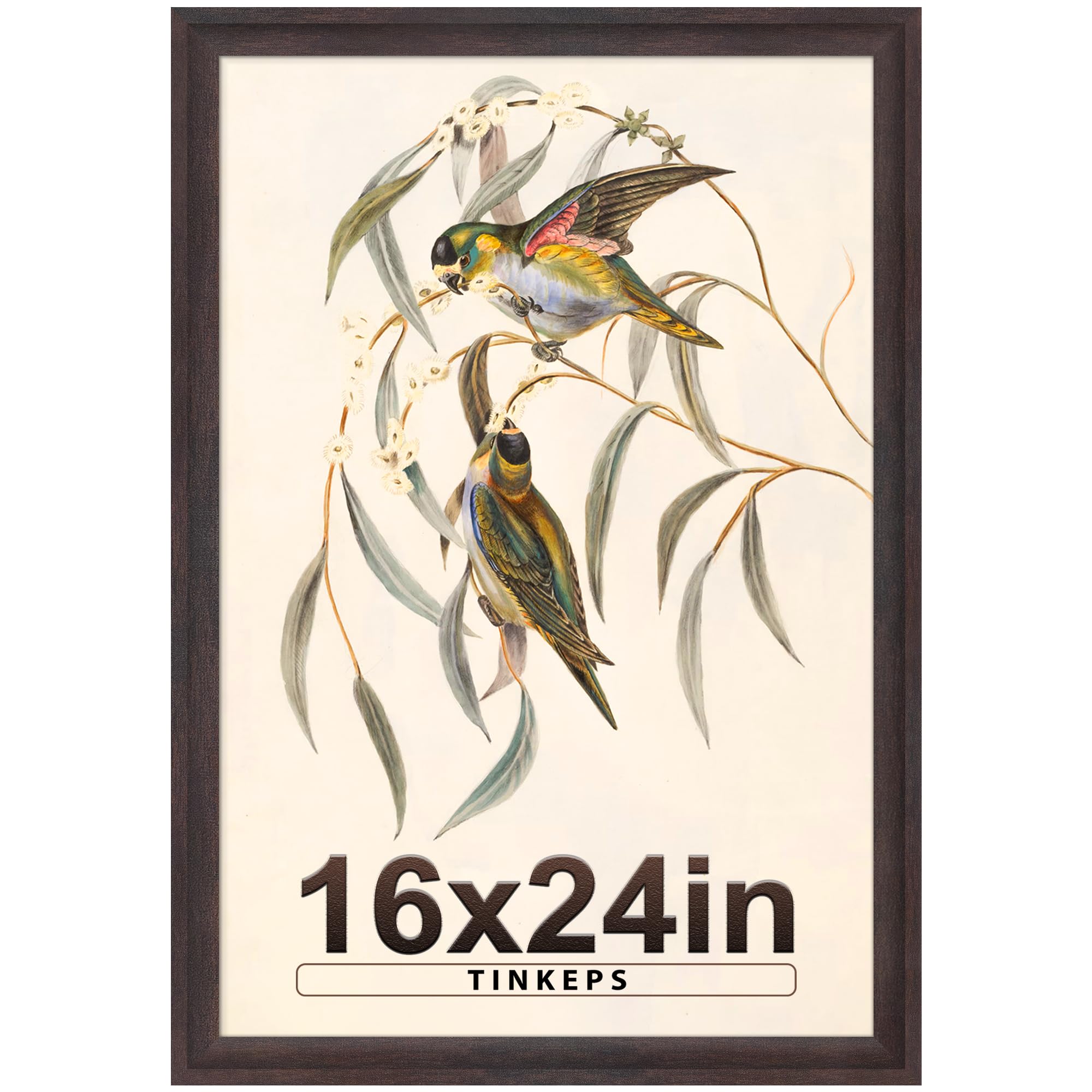 16x24 Frame Walnut Brown, Wide Border, Large Wall 16x24 Poster Frame Tailored for Home&amp; Gallery Decor