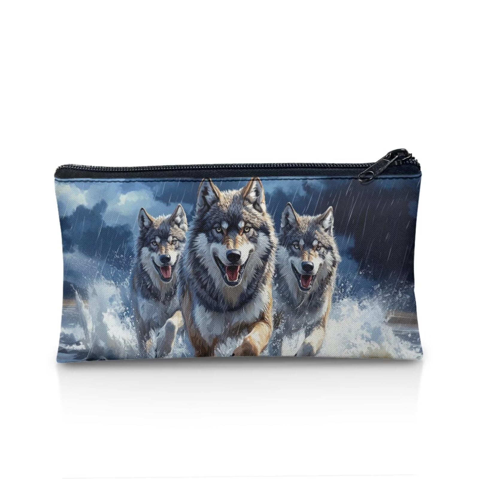 UOIMAG Wolf Pencil Cases Boys Pencil Pouch Slim Stationery Organiser Pen Box Zipper Pocket