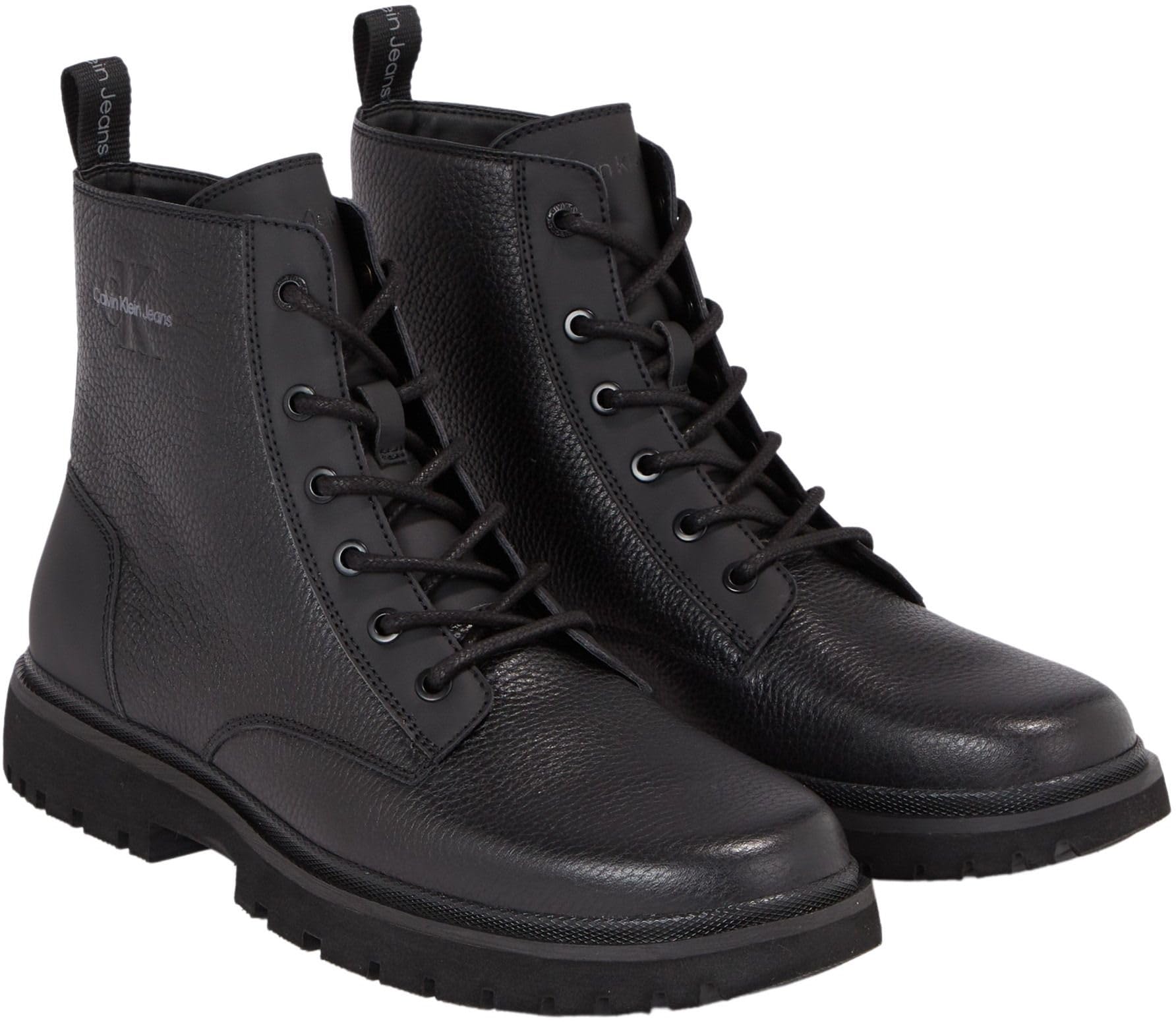Calvin Klein Classic Cupsole Laceup Low Lth, Black, 10.5