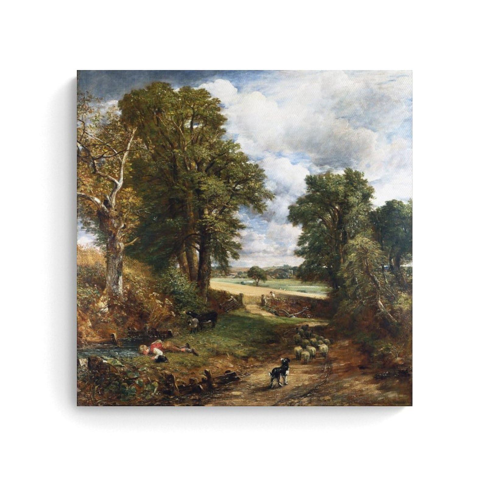 John Constable Painters' Works「The Cornfield」Printed Canvas Poster Decorative Painting Canvas Wall Art Living Rooms Bedroom Painting 16x16inch(40x40cm)