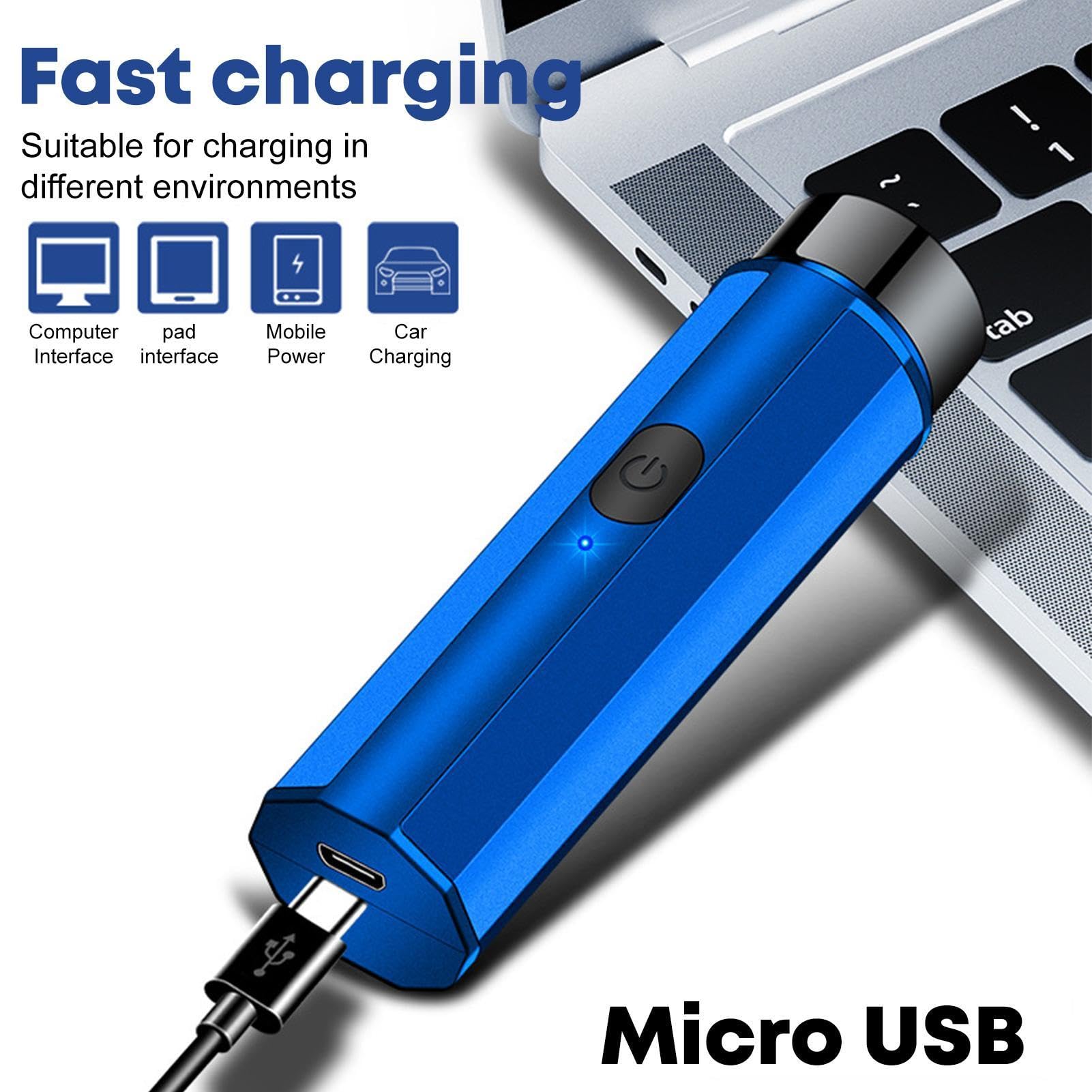 afeitadora para hombres - Afeitadora eléctrica portátil - Maquinillas de afeitar de bolsillo recargables por USB de tamaño de viaje, afeitado en y húmedo con un botón y uso en y húmedo