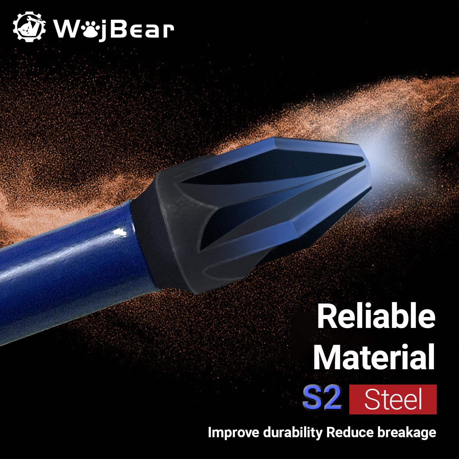 WojBear 10Pcs PZ1*2 PZ2*5 PZ3*3 Magnetic Impact Driver Bits, 90 mm Long Magnetic Pozidriv Screwdriver Bits - Image 3