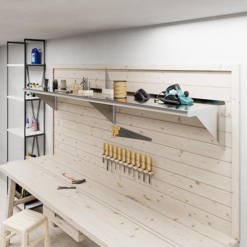 Miniatura 6 de AmGood Estante de pared de acero inoxidable de 96 pulgadas de largo x 18 pulgadas de profundidad  Certificado NSF  Estantería de metal para