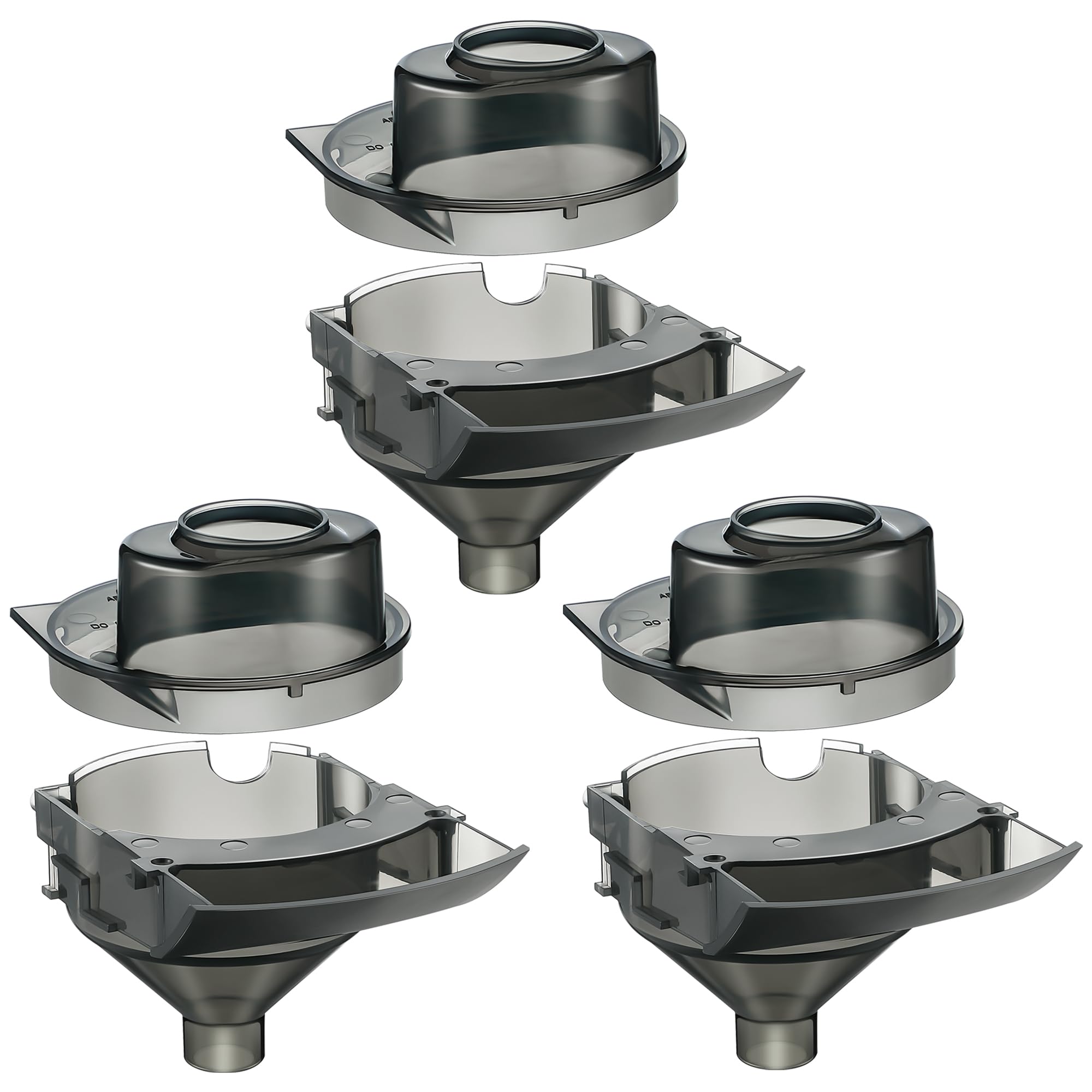 3 Sets Baby Formula Dispenser Replacement Funnel Compatible with Baby Brezza Replacement Parts Funnel and Cover, Grey