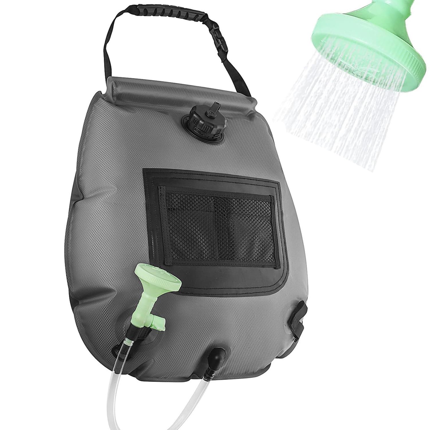 Doccia Solare da Campeggio 5 Gal/20l Doccia Campeggio Portatile Doccia Camper con Tubo Removibile e Switch Testa Doccia Switchable per Campeggio Viaggi Spiaggia