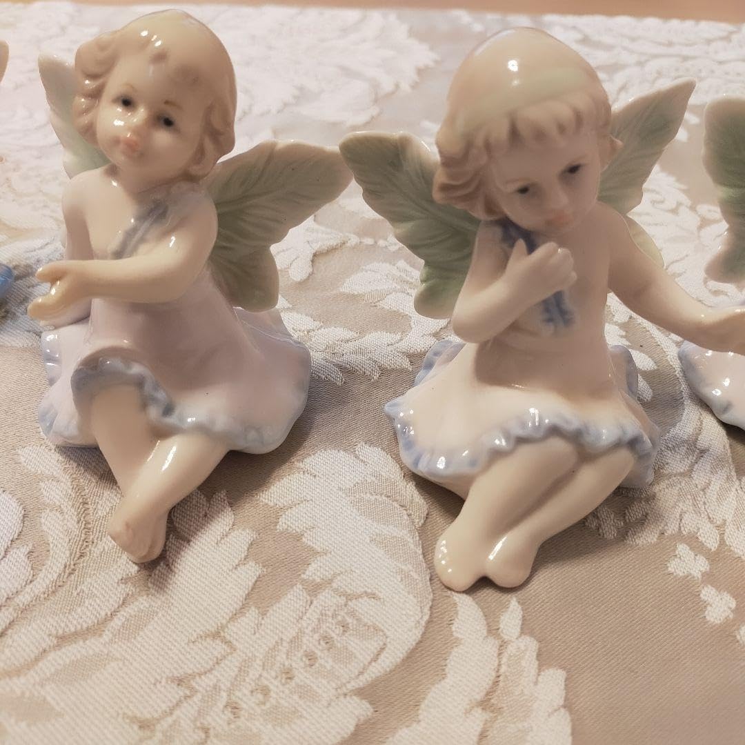Amazon.co.jp: 天使 置物 陶器 エンジェル アンティーク Fu Dong 4体