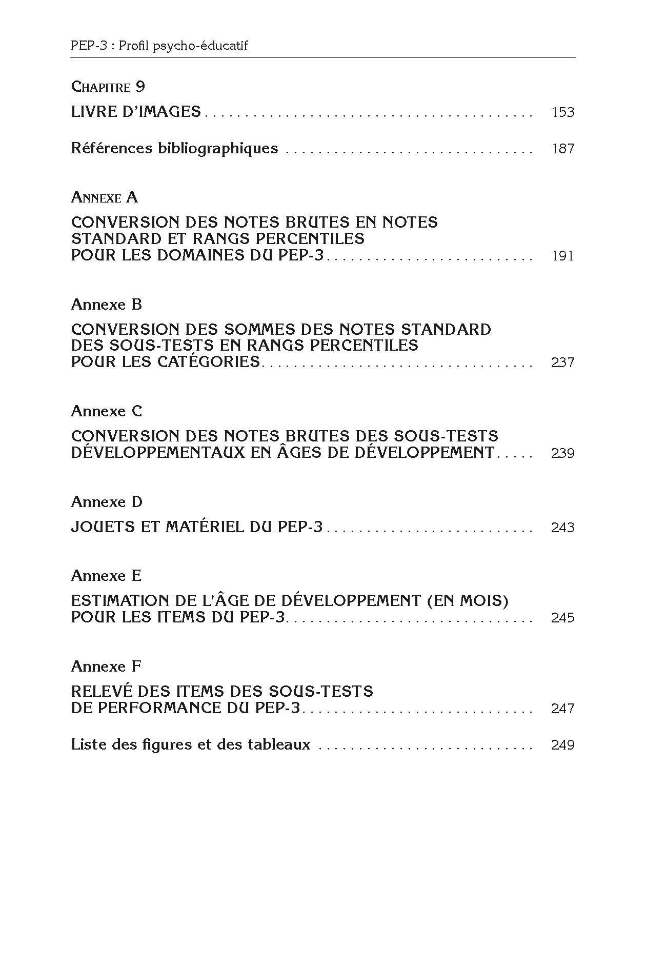 PEP-3 : Profil psycho-éducatif: Évaluation psycho-éducative individualisée de la division TEACCH pour enfants présentant des troubles du spectre de l'autisme