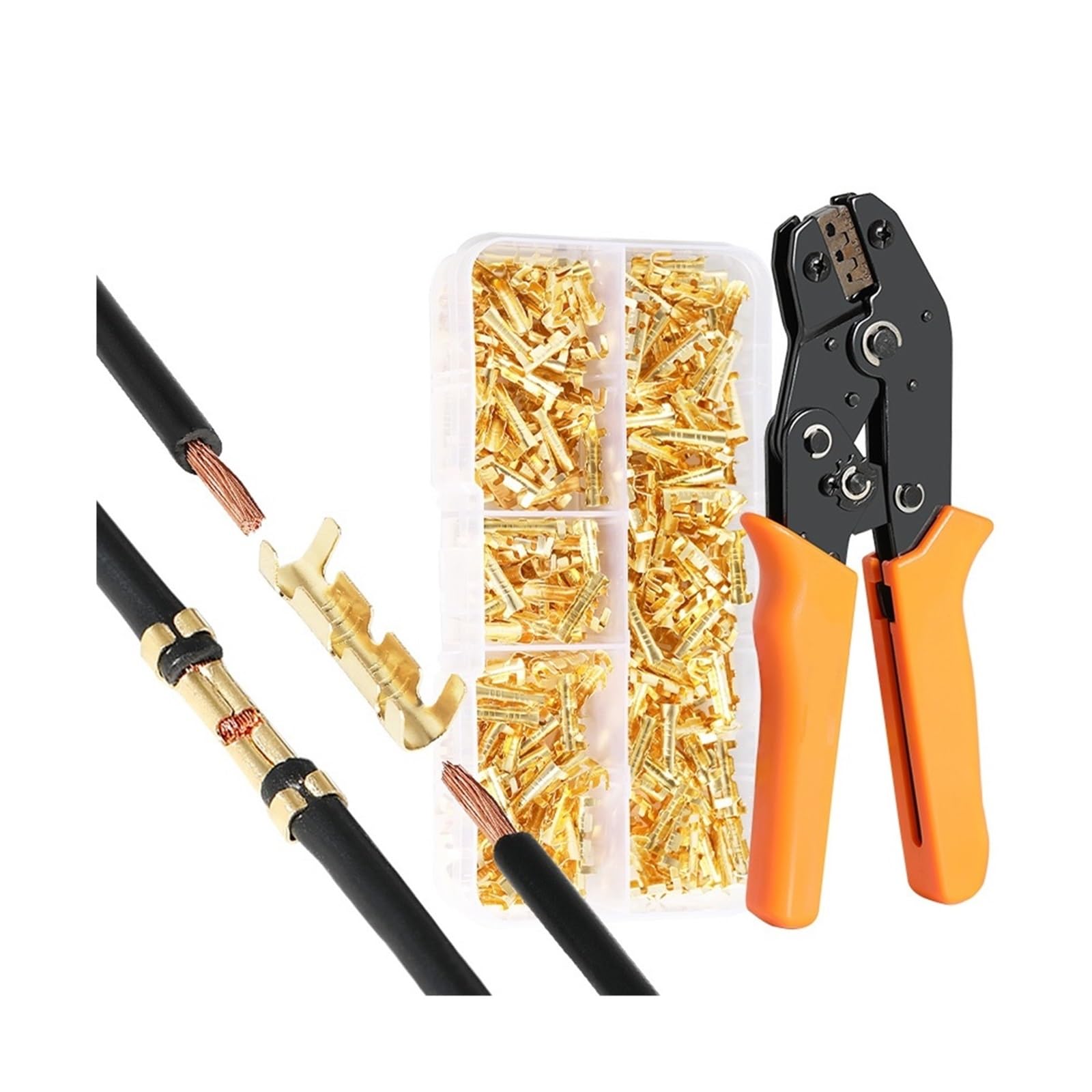 Lot de 300 cosses à sertir en U for câblage rapide de 0,5 à 1,5 mm² et gaine thermorétractable(300PCS SN48B)