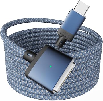 Magnetic 3 Cable 140W 6.6FT, USB-C Fast Charging Cable Braided Nylon, Compatible with M5/M4/M3/M2 MacBook Air & Pro 2026-2021 - Black