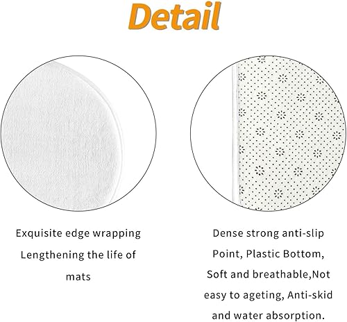 Miniatura 7 de Juego de 3 alfombras de baño de copos de nieve dorados, tapete de baño de invierno y Navidad, antideslizantes, color blanco, extra suave y