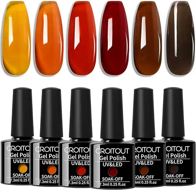 Croitout Jelly Gel Nail Polish Set - 6 Colors for DIY Nail Salon